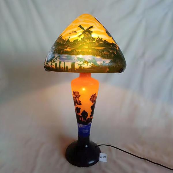 H115 博物館級 オールド フランス ドームナンシー ? スタンド ランプ