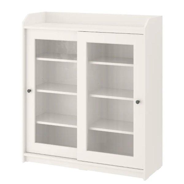 イケア（IKEA） HAUGA ハウガ キャビネット ガラス扉105x116 cm