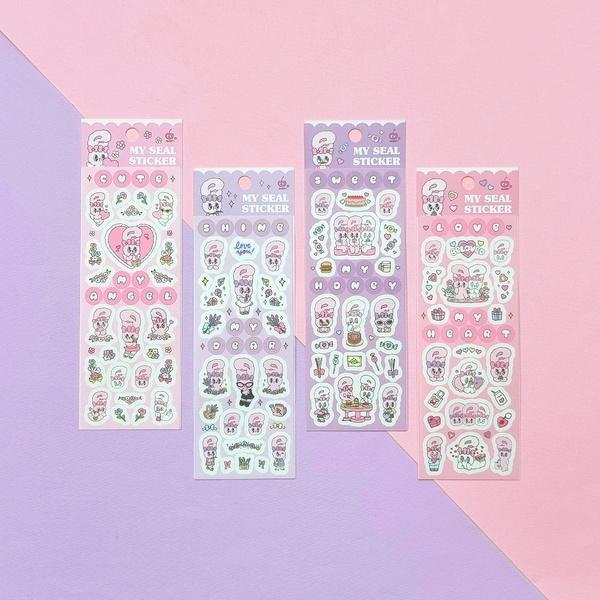 韓国雑貨 =ESTHER LOVES YOU= ハイパーガーリーなステッカーセット(4