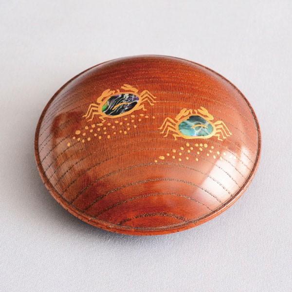香合 茶道具 筑城筑良 作 欅摺漆 螺鈿入 蟹蒔絵香合 : 茶道具専門店