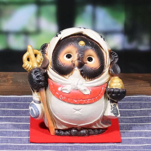 信楽焼 お地蔵様狸 たぬき タヌキ 開運 縁起物 可愛い 陶器 商売繁盛