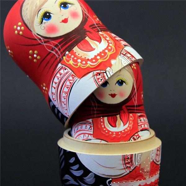 7個組セット ロシア 民芸 お土産 伝統 工芸品 手作り品 マトリョーシカ