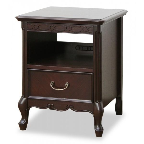 ナイトテーブル サイドテーブル ベッドサイドテーブル ブラウン 輸入
