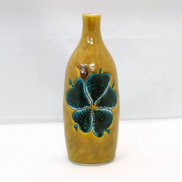 九谷焼 浅蔵五十吉 花鳥図花入 共箱付 九谷焼 浅蔵五十吉 花鳥図花入