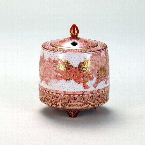 九谷焼香炉 牡丹紋香炉 日本香堂 香炉 2.5号 紺釉牡丹に鳥 九谷焼