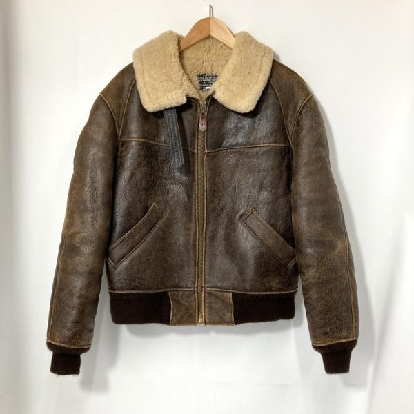 アヴィレックス 裏ボアムートンレザーライダースジャケット ブラウン L