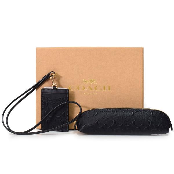 COACH（コーチ） ペンケース エンボスレザー シグネチャー 型押し ペン