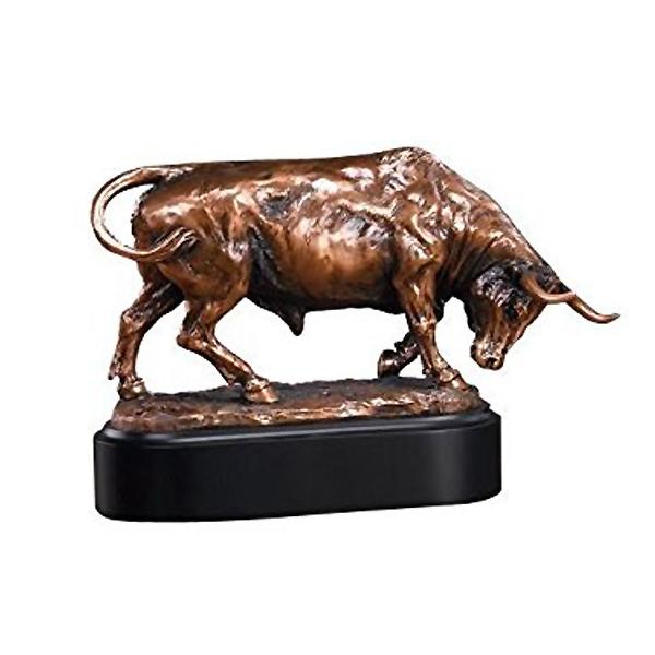 株式(証券)市場 風水的開運（チャージング・ブル）雄牛 ブロンズ風