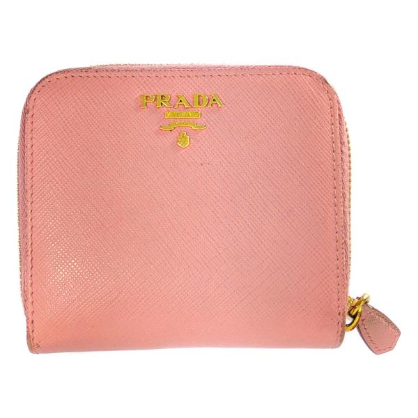 美品❣️箱付】PRADA/二つ折り財布/サフィアーノ/レザー/ピンク PRADA