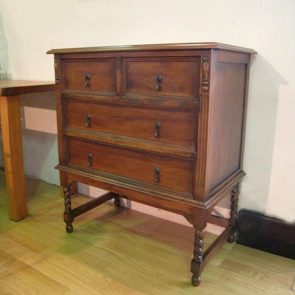 アンティーク】HIKARI 木製 サイドチェスト 電話台 収納 3段 古民家