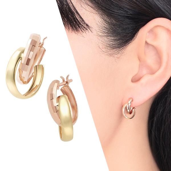 ジュエリーツツミ K10イエローゴールド/K10ピンクゴールドピアス