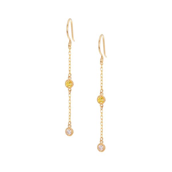 ジュエリーツツミ K10イエローゴールドイエローサファイアピアス