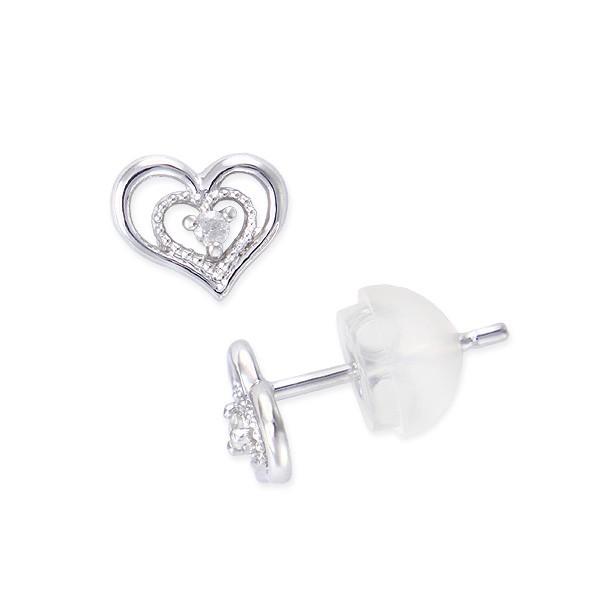 ジュエリーツツミ K10ホワイトゴールドダイヤモンドピアス