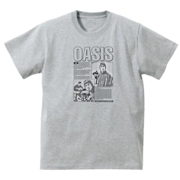 OASIS 9 プリント Tシャツ Mサイズ グレー OASIS 9 プリント Tシャツ M