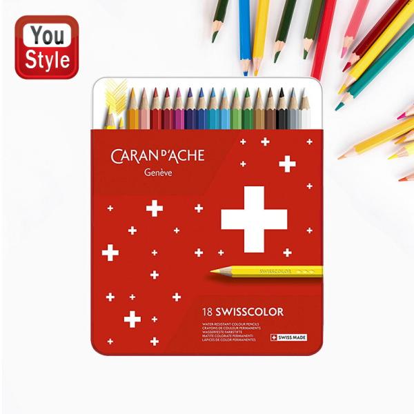 CARAN d'ACHE（カランダッシュ） 油性色鉛筆 スイスカラー 18色セット