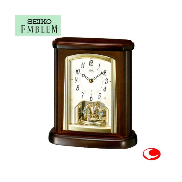 未使用電波 SEIKO EMBLEM ブラウン置時計 未使用電波 SEIKO EMBLEM