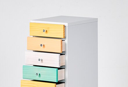 大川家具】チェスト 30cm幅8段 パステル パイン [中村敬木工] やさしい