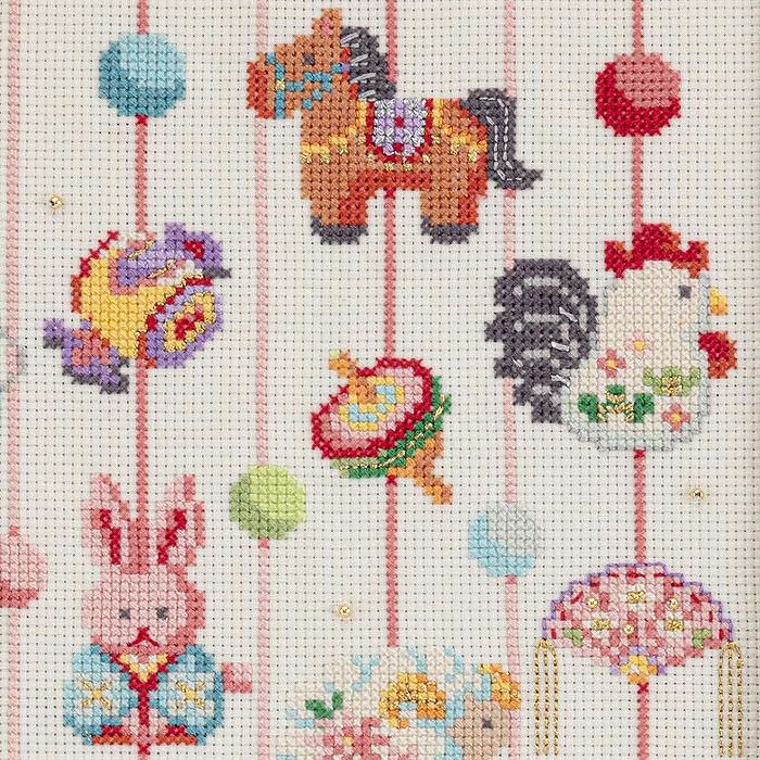 クロスステッチフレーム＜十二支のつるし飾り＞ | リバティ 生地