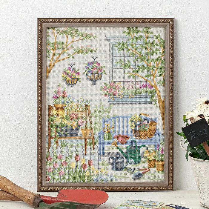 クロスステッチフレーム＜憧れのフラワーガーデン＞ | リバティ 生地