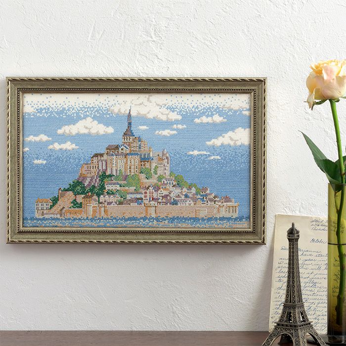 クロスステッチフレーム＜モン・サン＝ミシェル＞ | リバティ 生地
