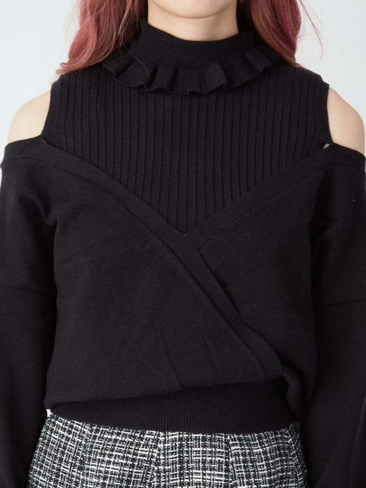 フリルタートルレイヤードニット - Ank Rouge(アンクルージュ)のニット