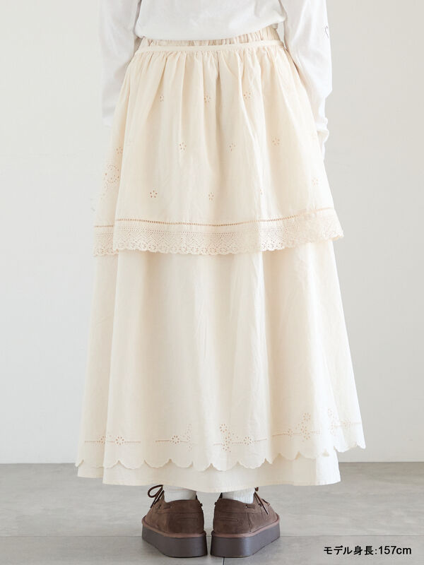 kazumi×Samansa Mos2】エプロンスカート（オフホワイト