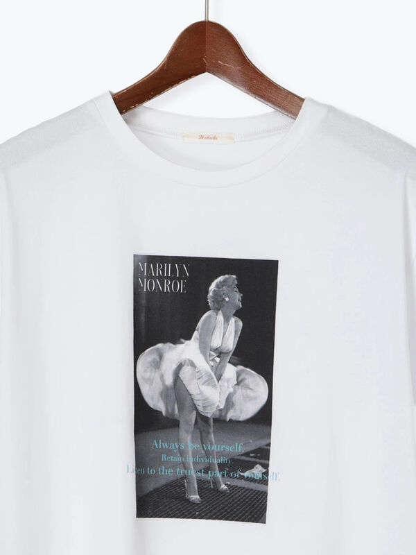 セール】 マリリンモンローシネマフォトTシャツ（オフホワイト