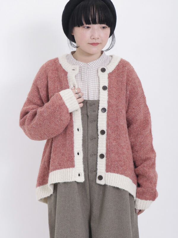 バイカラークルーネックカーディガン（その他/その他）【セール