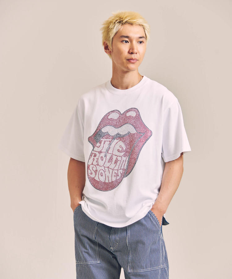 The Rolling Stones×JACKROSE】 Lips&Tongue ラインストーン-SSTEE