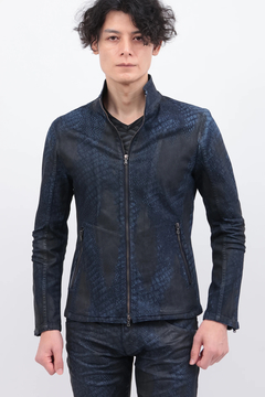 美品⭐️TORNADO MARTウェットルック シールライダースブルゾン