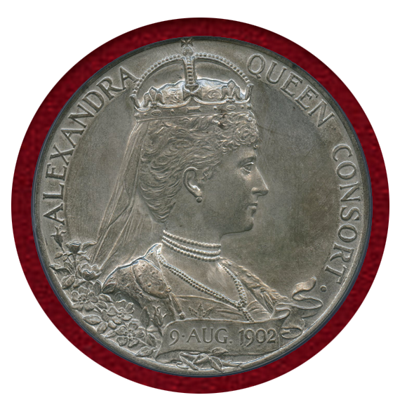 1902年 イギリス エドワード7世 コロネーション 銀貨 メダル 古銭 NGC