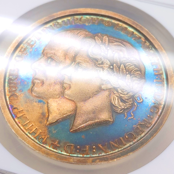 イギリス クラウン アンティーク メダル エリザベス 古銭 NGC イギリス