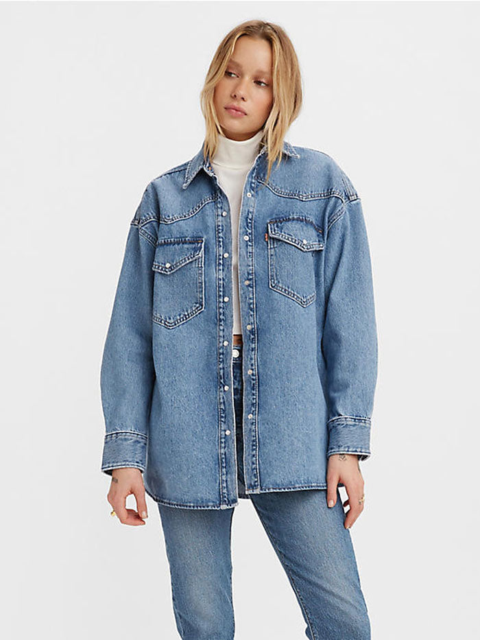 Levi's A33730004 Womens Dylan Oversize Western Shirt Indigo