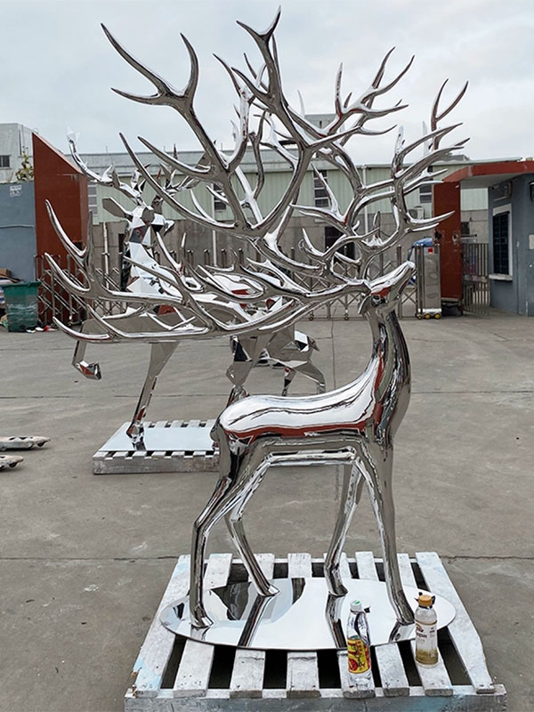 カスタム金属ステンレス鋼の動物の彫刻鹿の彫刻 メーカー