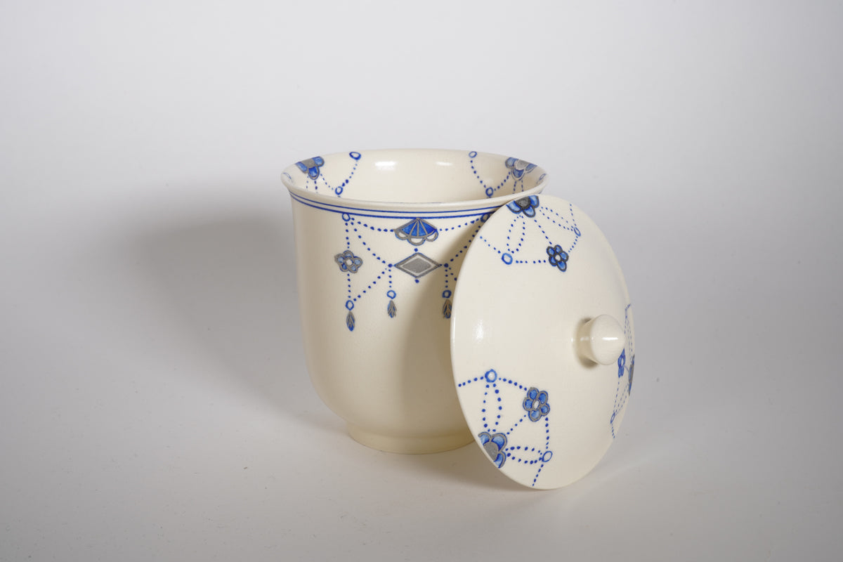 居仁堂製 色絵 窓絵 山水文 獣耳付 瓶 高さ約