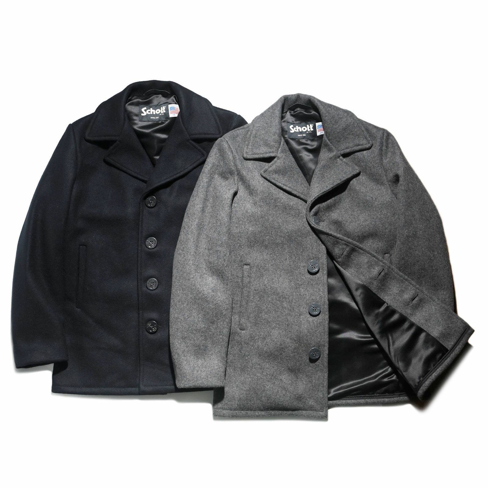 ショット SCHOTT 当店別注 756JAL メンズ ウール シングル ピーコート