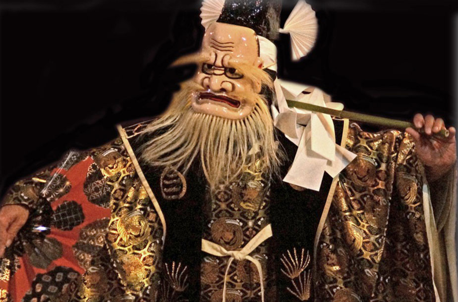 無形文化財 備中神楽面 思兼命(おもいがねのみこと) 聖祐作 能面