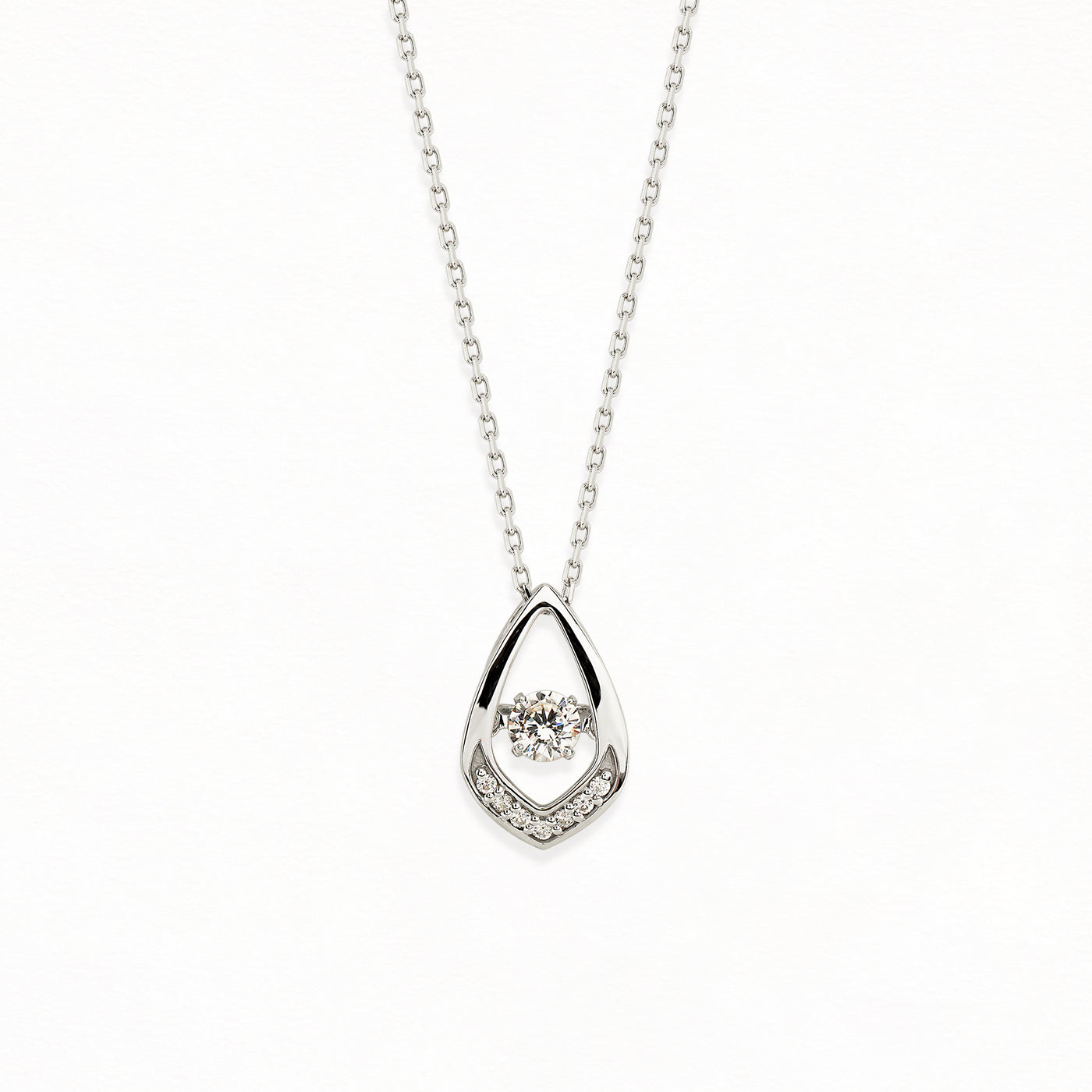 シルバー ロジウムメッキ キュービックジルコニア ダンシングストーン