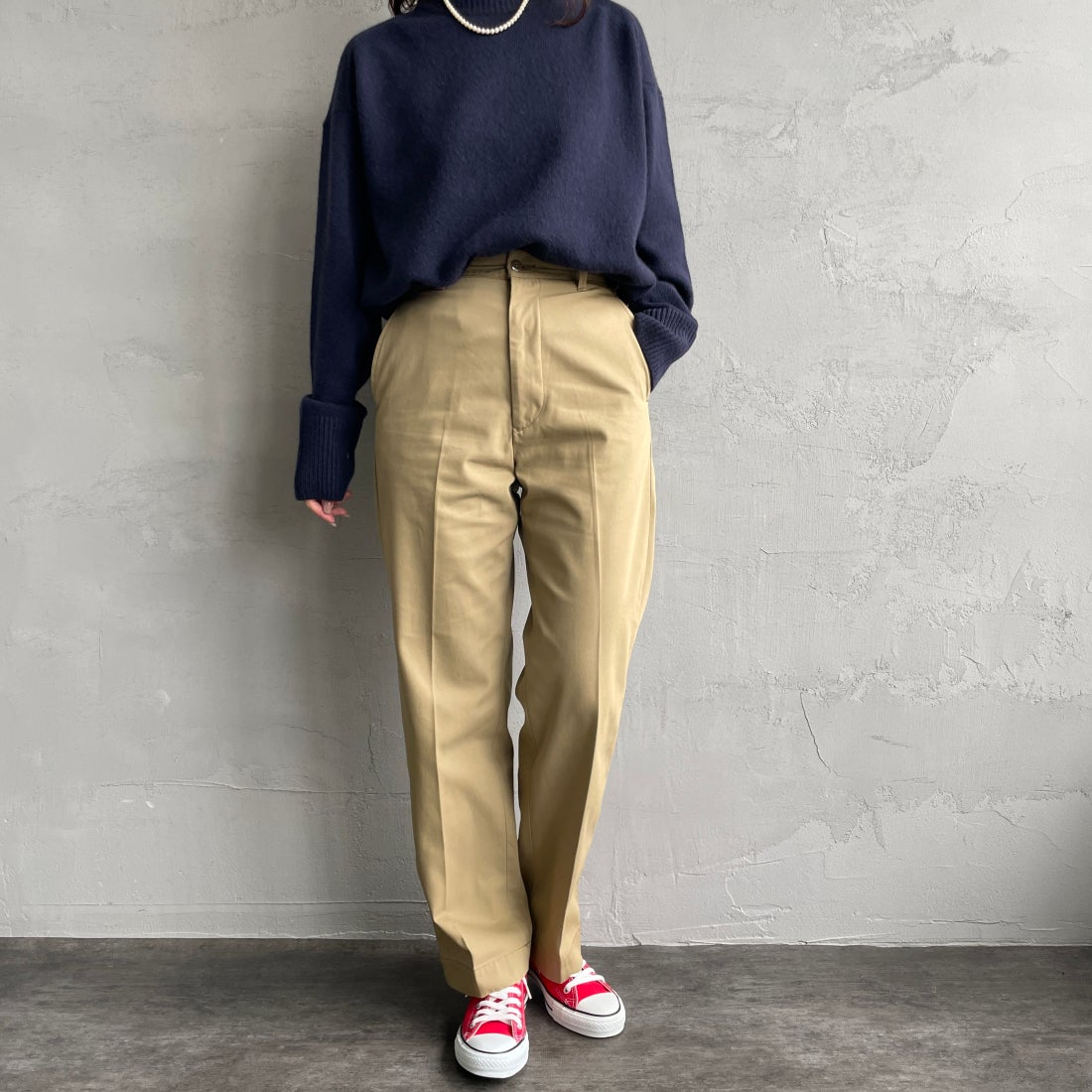 THE SHINZONE [ザ シンゾーン] ウォッシュド ハイウエストチノパン