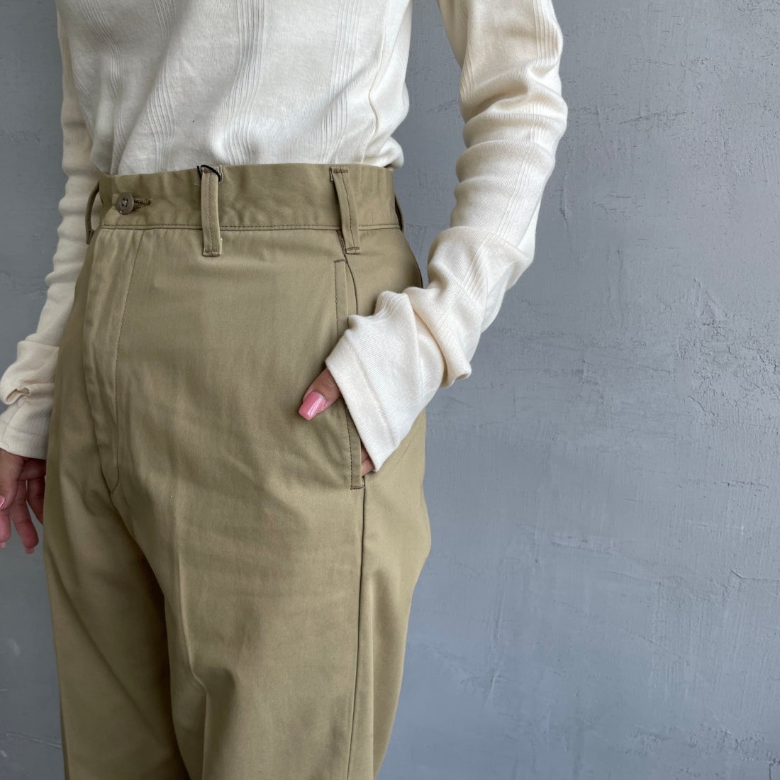 THE SHINZONE [ザ シンゾーン] ウォッシュド ハイウエストチノパン