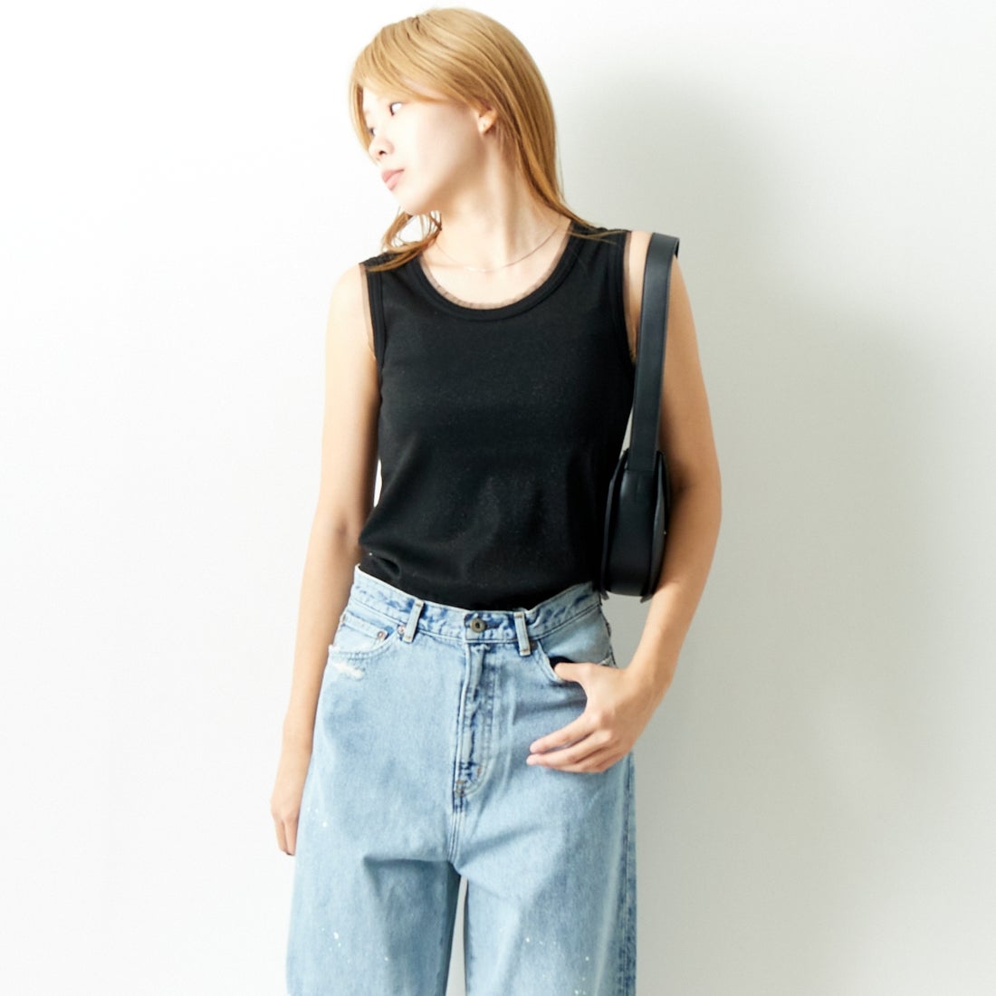 Jf Ready Made [ジェイエフレディメイド] ラメリブタンクトップ