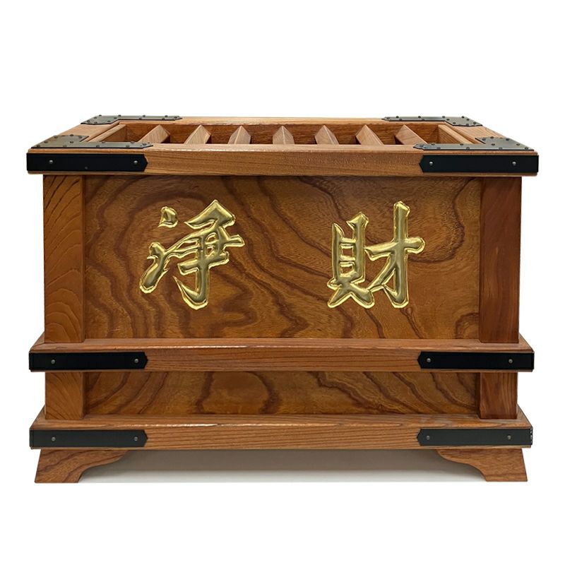 アウトレット】賽銭箱 最上 柱付 浄財彫文字箔 横幅約60cm | 寺院用