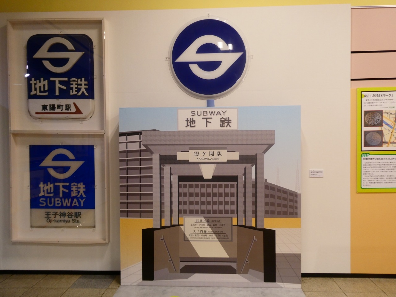 営団地下鉄 出入口Sマーク丸型看板(直径約90cm)