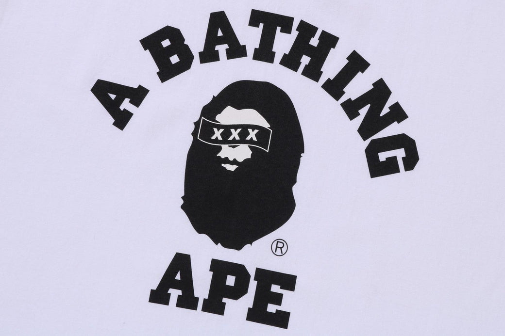 BAPE X GOD SELECTION XXX 】COLLEGE TEE | bape.com