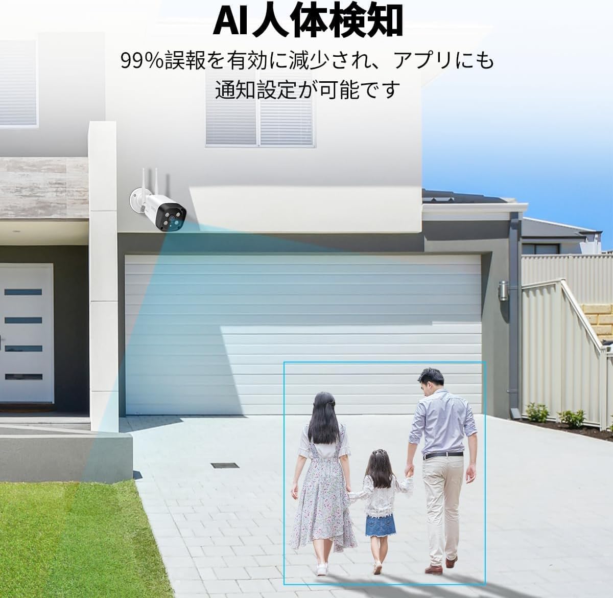 500万画素 家庭用ワイヤレス防犯カメラ IPSパネル 双方向通話監視