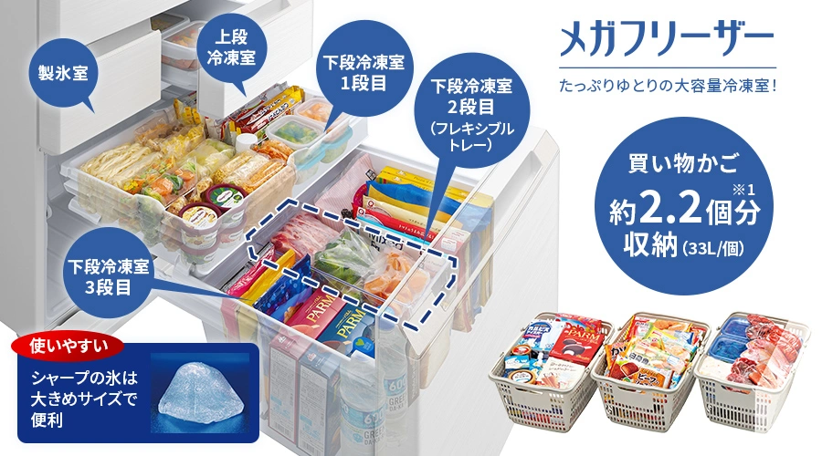 冷凍室 | SJ-MF43P | 冷蔵庫：シャープ