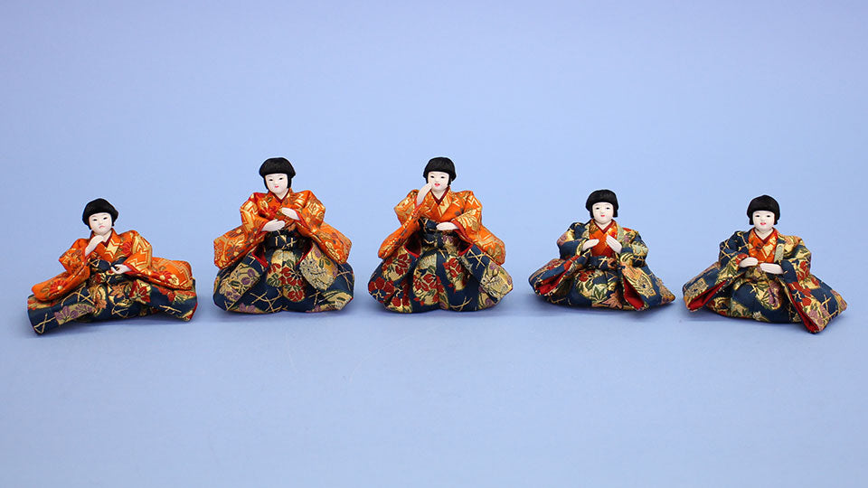 押し絵雛の掛軸」内裏雛と三人官女と五人囃子 押し絵雛の掛軸」内裏雛
