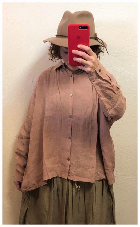 ICHI Antiquities noir リネン サーカスパンツ オリーブ色