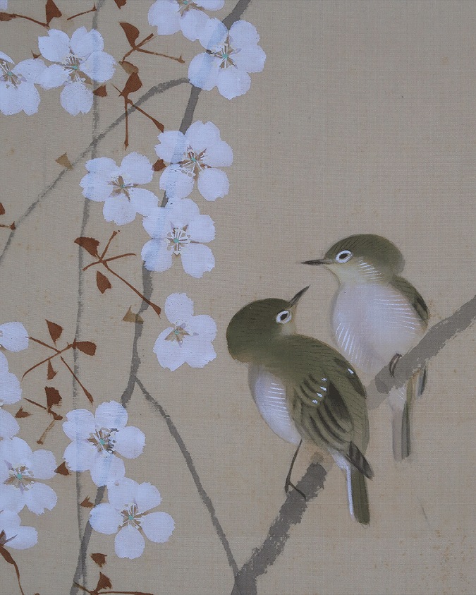 山田耕雲 糸桜小禽 | 掛軸(掛け軸)販売／表装ご依頼は掛軸いっぷく掛軸