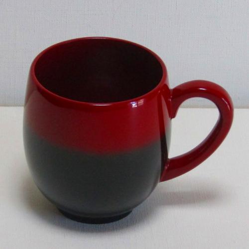 輪島塗 コーヒー・マグカップ [内面朱色/外面朱色・黒色の